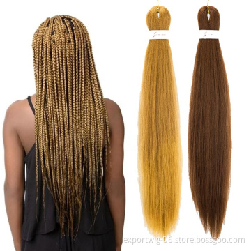 Synthetic Braiding Hair Extensions Yaki Straight DIY Senegal Box Crochet Braids Low Temperature Ombre Pre Stretched Braid Hair